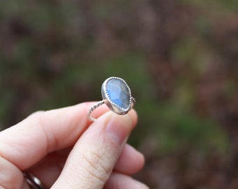 Mystic Rose // Labradorite and Sterling Silver Statement Ring // Hand Crafted // Artisan // Eco Friendly