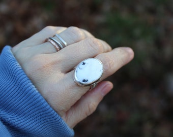 Drift Ring // White Buffalo Turquoise and Sterling Silver // Hand Crafted // Artisan // Eco Friendly // Into The Wardrobe Collection