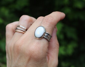 Amalthea // Sterling Opal and Sterling Silver // Size 7 1/2 Ring // Hand Crafted // Artisan // Eco Friendly // The Last Unicorn Collection