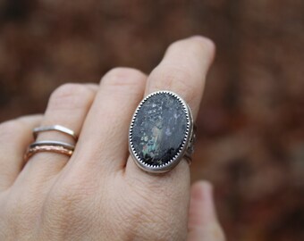 Evermore // Nuumite Statement Ring // Sterling Silver // Hand Crafted // Artisan // Eco Friendly