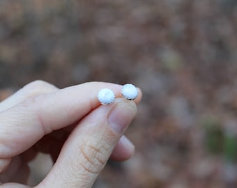 Winter Wardrobe Studs // Howlite & Sterling Silver // Hand Crafted // Artisan // Eco Friendly // Into the Wardrobe Collection