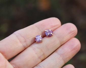 Starry Sky // Star Ruby and Gold filled Studs // Hand Crafted // Artisan // Eco Friendly