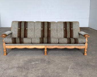 Danish Modern, Oak Three-Seater Sofa, Henning Kjærnulf, 1960s