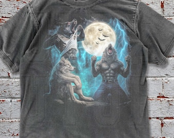 Alpha Wolf Vintage 90s Comfort Colors Tee, Retro Meme Tee, Grunge Clothing Aesthetic, Emo Silly Wolf Graphic Shirt, Alpha Wolf,