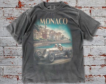 Vintage Monaco 1937 Racer Comfort Colors Tee, Y2k Race Car Shirt, Nostalgia Race F1 T-Shirt,7