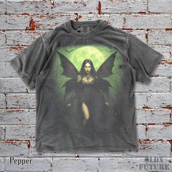 Vintage Gothic Fairy T-Shirt: Comfort Colors Oversized Witchy Tee