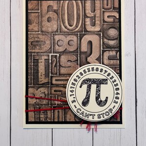 Tarjeta hecha a mano del Día del PI, 3.14, Tarjetas de matemáticas
