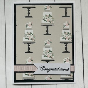 Carte faite main, Fête des mariés, Mariage, Félicitations, Foral, Mariage