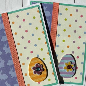 Cartes de Pâques faites main, lot de 2, œufs de Pâques