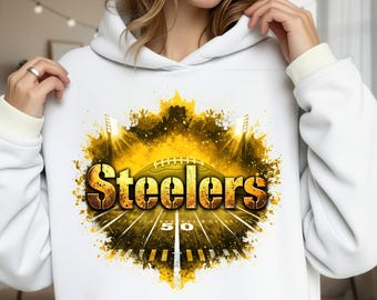 Steelers Football Sublimation Clipart Transparent PNG: Use for T-shirt, Stickers, Mug, Frame, Tumbler (Digital Download)