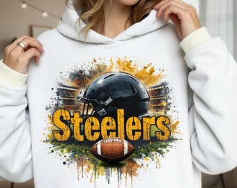 Steelers Football Sublimation Clipart Transparent PNG: Use for T-shirt, Stickers, Mug, Frame, Tumbler (Digital Download)