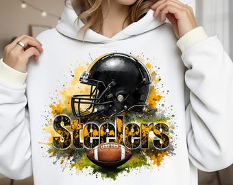 Steelers Football Sublimation Clipart Transparent PNG: Use for T-shirt, Stickers, Mug, Frame, Tumbler (Digital Download)