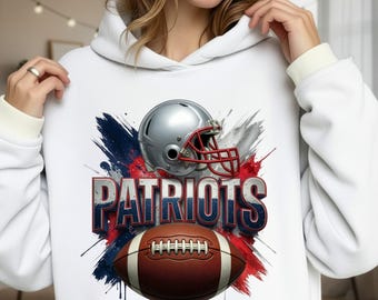 Patriots Football Sublimation Clipart Transparent PNG: Use for T-shirt, Stickers, Mug, Frame, Tumbler (Digital Download)