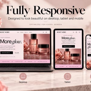 Luxury Shopify Beauty Theme | Skincare & Cosmetics Website Template | Responsive Ecommerce Design | Beauty Brand Website