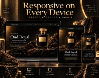 Luxury Perfume Shopify Theme, Responsive Fragrance Store Template, NOIR OUD