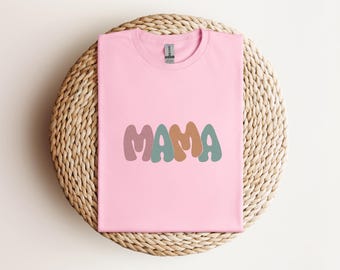 Embroidered Mama Shirt, Gift for Mom, Embroidered Mama, Embroidered Gift For Mama tee, New Mom Gift, Mother's Day gift