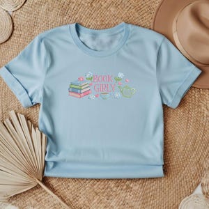 Book Girly Embroidered Sweatshirt, Aesthetic Bookworm Hoodie, Reading Tee
