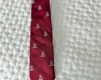 Vtg Pintail USA Red Novelty Tie Collegiate A Mascot Preppy alabama Made in USA