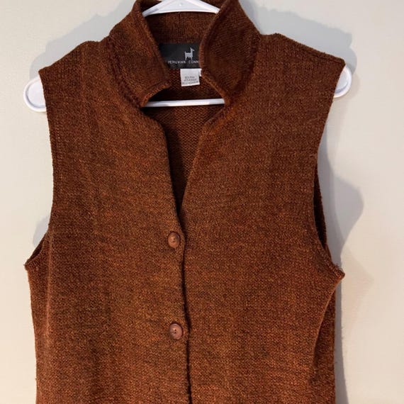 Peruvian Connection Wool-Blend Button Front Knit … - image 1