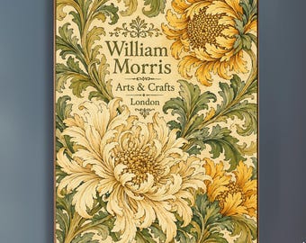 William Morris Art Print: Golden Chrysanthemum, Sage Green Wall Decor