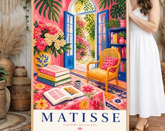 Stampa artistica di Henri Matisse per amanti dei libri - Decorazione murale massimalista per la sala lettura