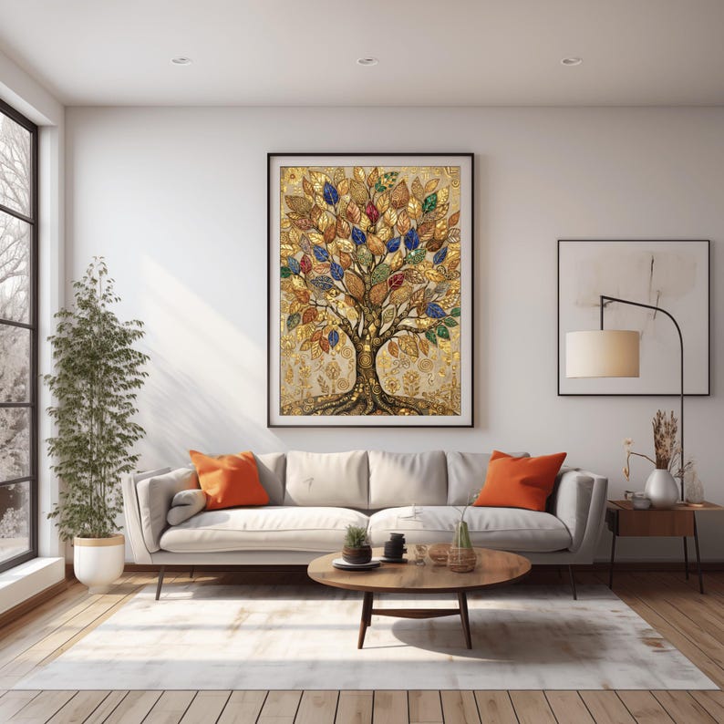 Gustav Klimt Inspired Tree of Life Art - Ornate Gold Leaf Mosaic Print ...