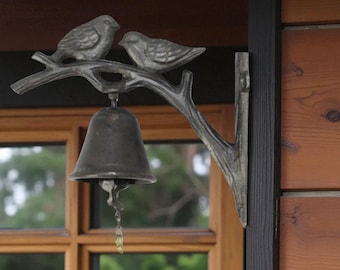 Birds Doorbell, Home Door Bell, Rustic Garden Bell, Outdoor Entryway Decor, Farmhouse Door Chime, Gift Idea