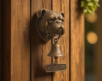 Dog Door Bell, Small Welcome Bell, Dog Head Doorbell, Cute Pet, Outdoor Decor, Front Door, Dog Lover Gift, Garden Bell