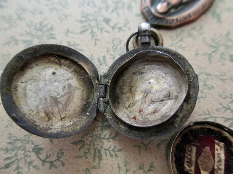 1800s Antique Sterling Silver Reliquary Locket Charm With Etsy