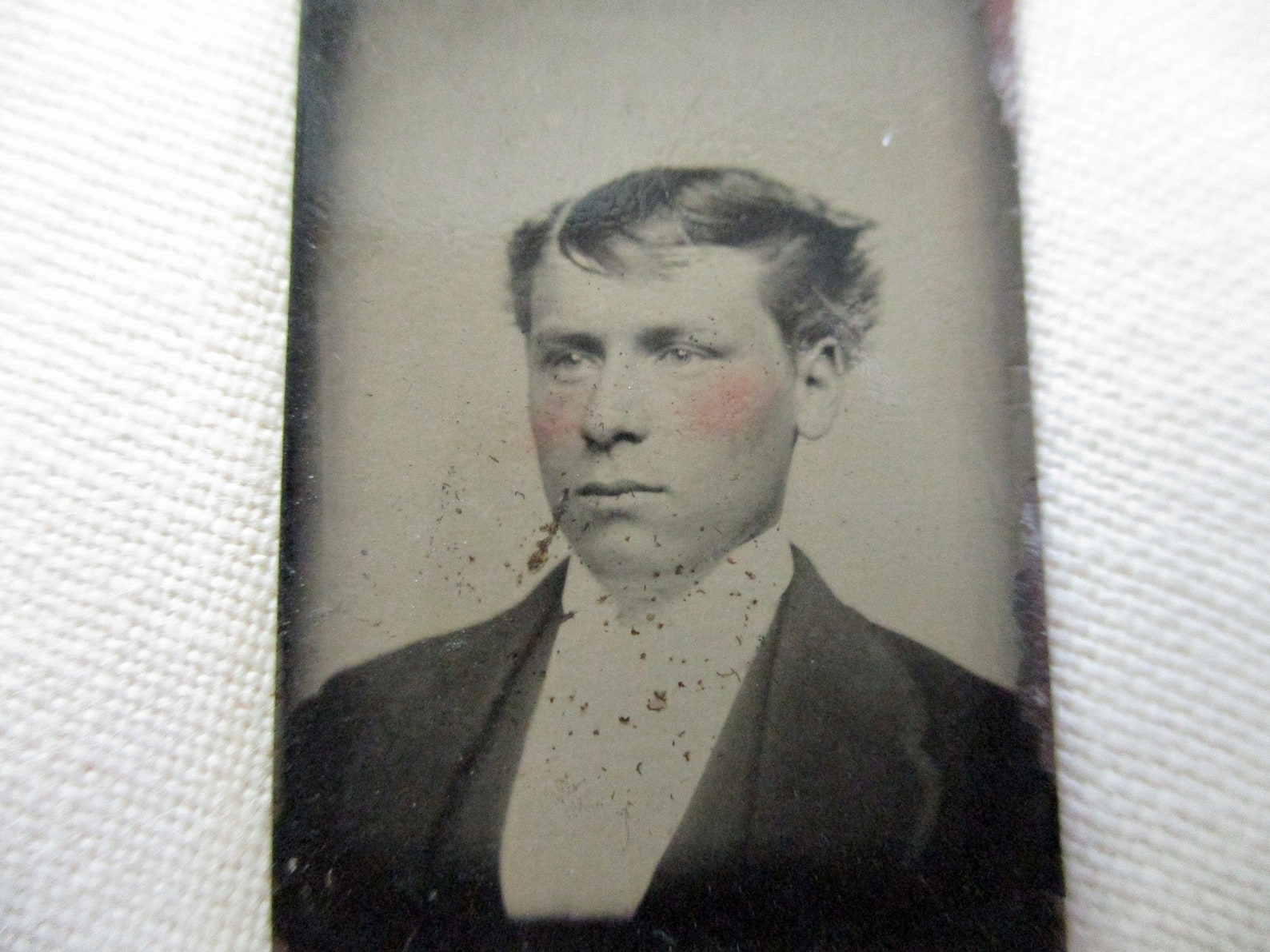 Antique Miniature Gem Tintype Photo 1800s Blond Young Man - Etsy