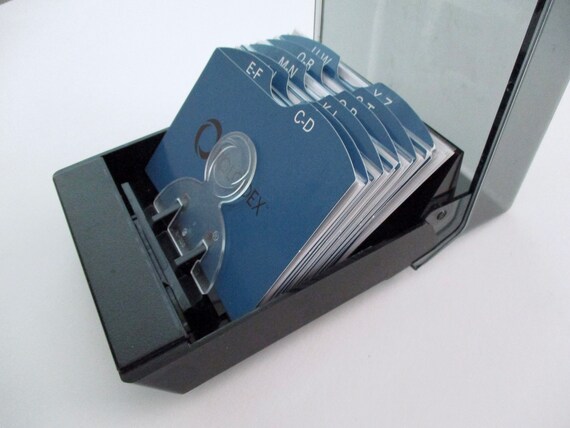 Rolodex Desk Organizer Addresses Black Plastic Petite Etsy