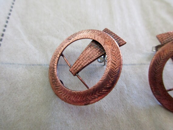 vintage Baer copper pierced earrings-1980s - image 2