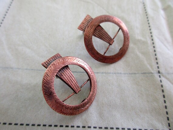 vintage Baer copper pierced earrings-1980s - image 5