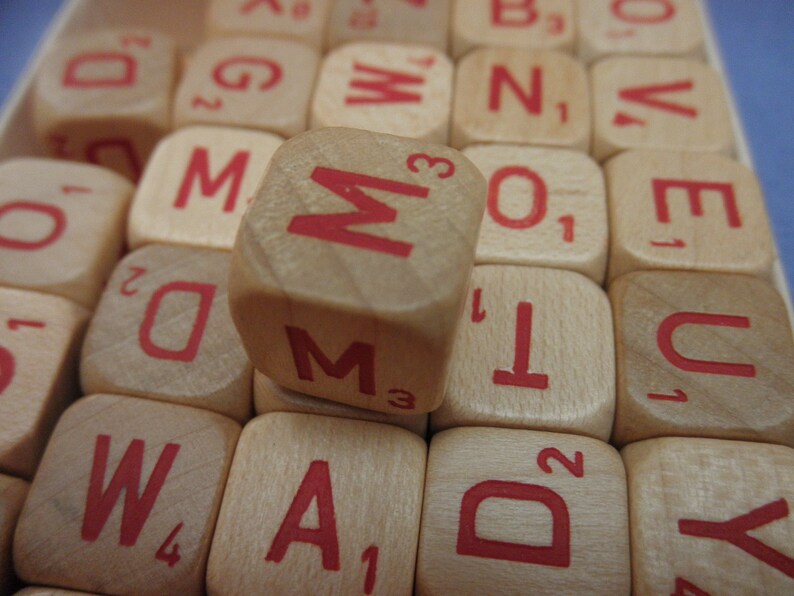 3D Scrabble Game 75 Letter Wood Dice 1960s 1970s Rare Etsy