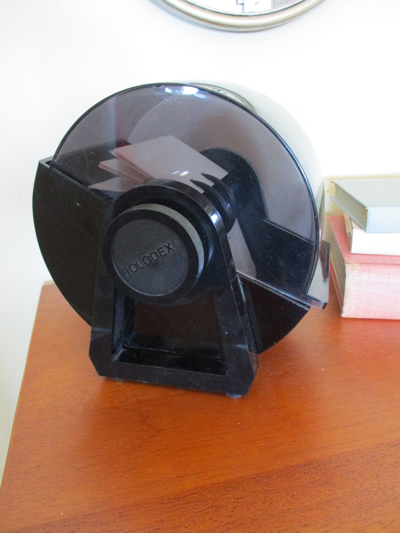 Rolodex Desk Organizer Vintage New Unused Black Plastic Etsy