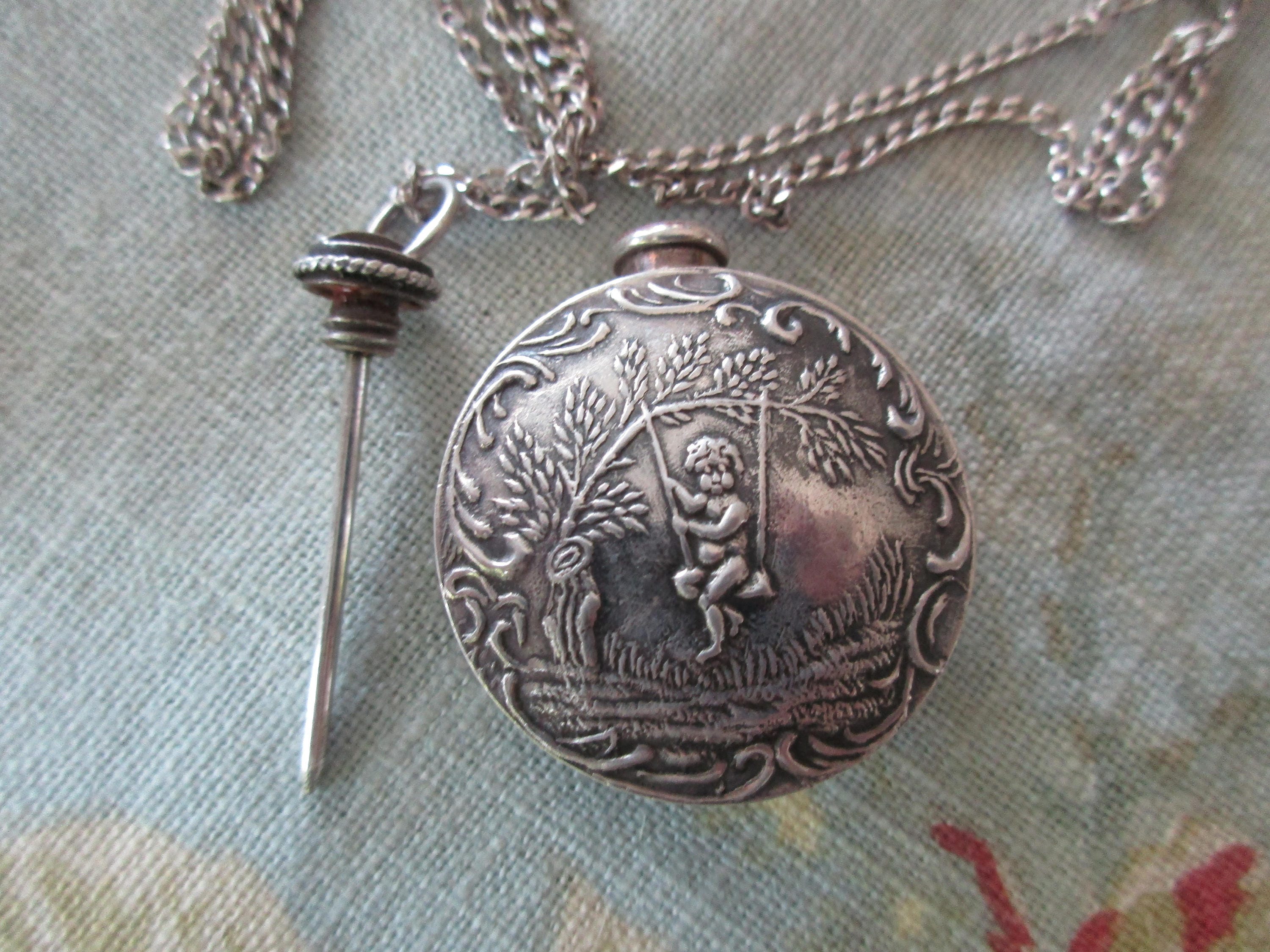 Antique Sterling Silver Perfume Bottle 