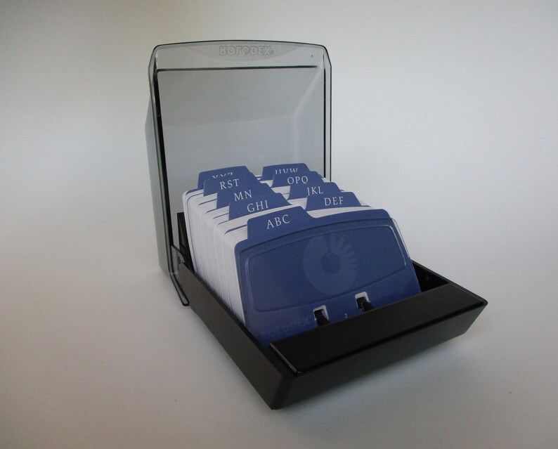 Rolodex Desk Organizer Addresses Black Plastic Petite Etsy