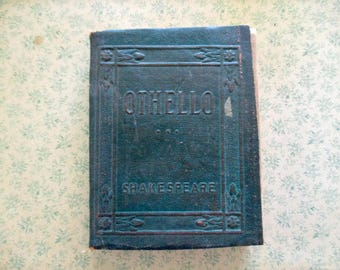 1920s tiny book - Othello, Shakespeare, green bound, Little Leather Library, antique mini book