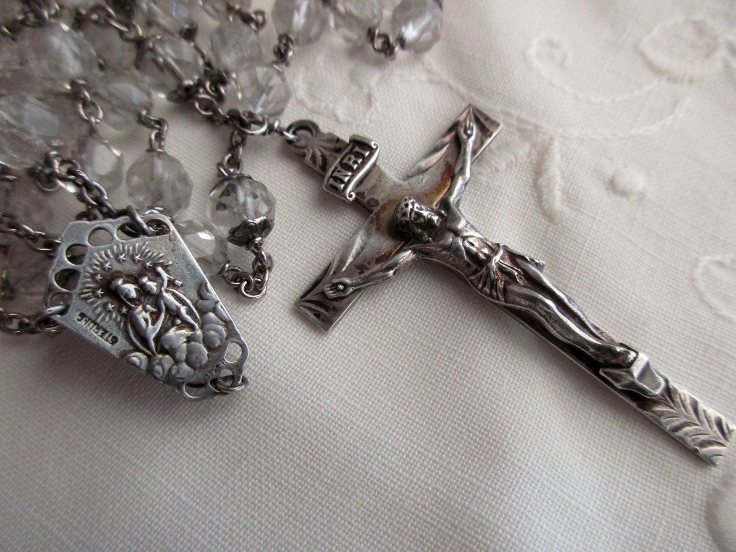 Sterling silver rosary beads deals
