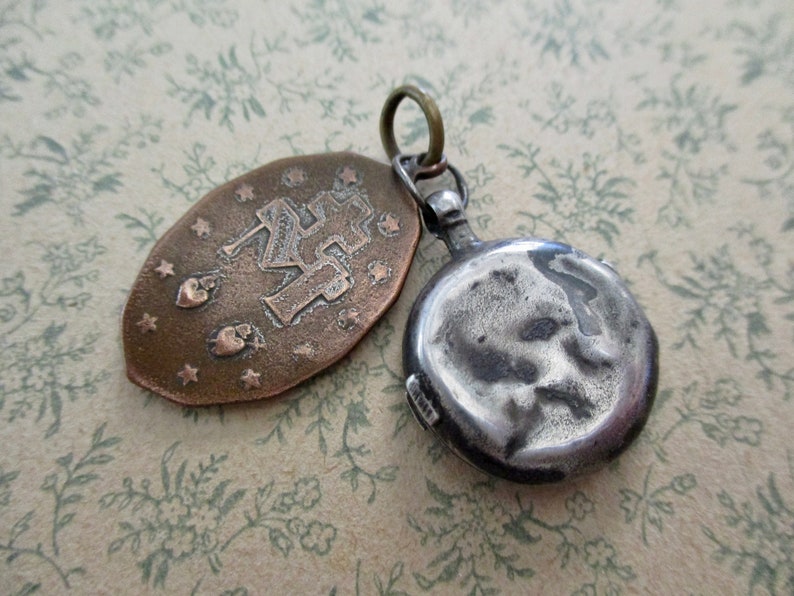 1800s Antique Sterling Silver Reliquary Locket Charm With Etsy