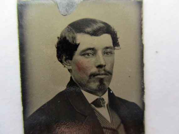 Antique Miniature Gem Tintype Photo 1800s Man With Goatee - Etsy