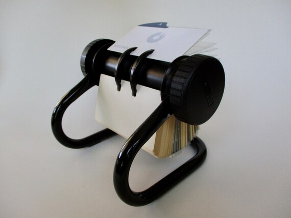 Rolodex Desk Organizer Black Plastic 2 5 X 4 Etsy