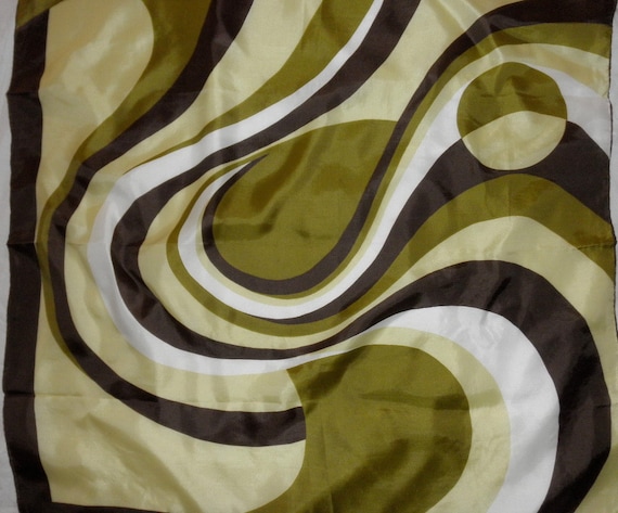 vintage Sally Gee silk rayon scarf-hand rolled, g… - image 2