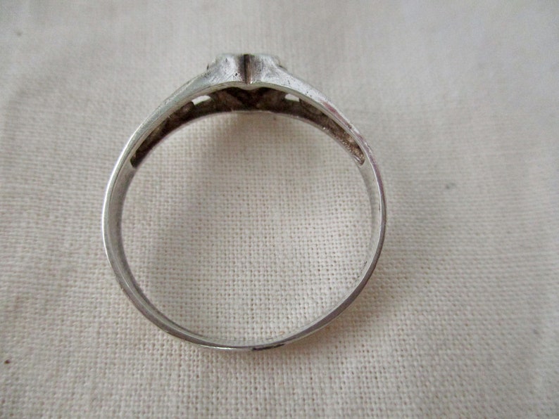 vintage sterling silver ring size 8.25 filigree heart