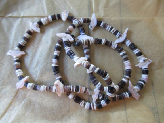 vintage southwest necklace with heishi beads, fet… - image 5