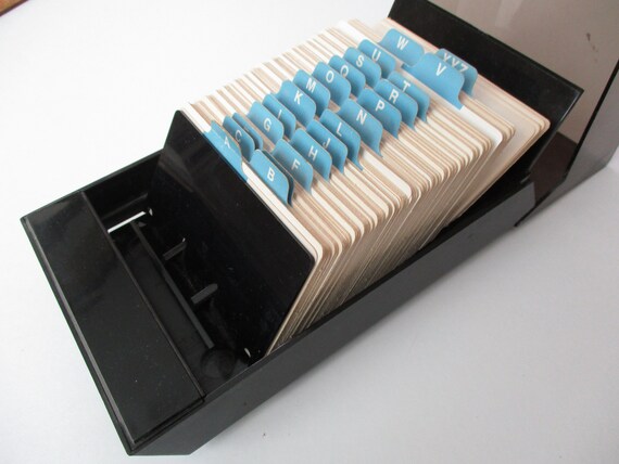 Rolodex Desk Organizer Business Addresses Unused Black Etsy