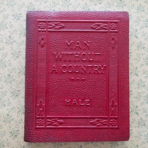 20s tiny antique book - Man Without a Country, Hale, red bound, Little Leather Library