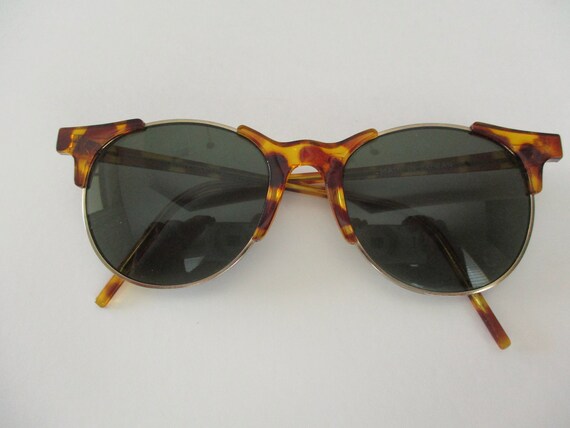 Wire Rim Sunglasses - Tortoise Shell, Gold, Glasses, Pan  display picture 1