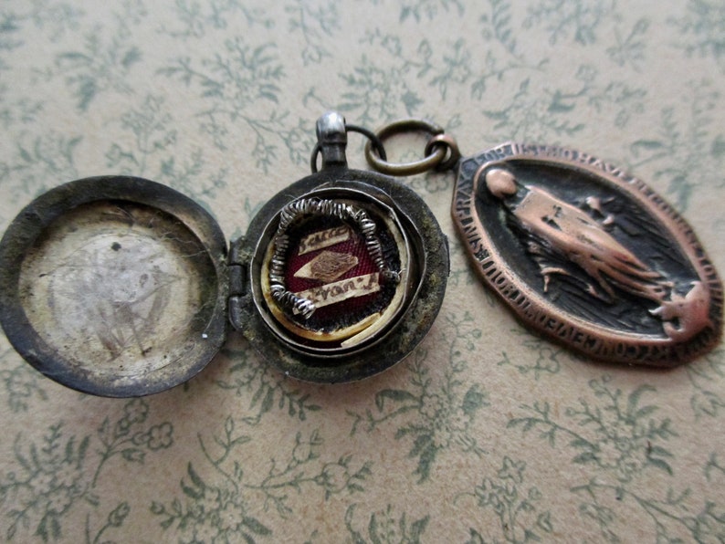 1800s Antique Sterling Silver Reliquary Locket Charm With Etsy