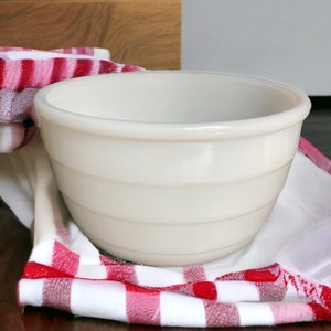 Vintage GE General Electric White Ribbed Milk Glass Mixing Bowl